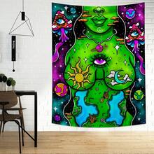 1pc Portrait Of Nature Scenery Hanging Tapestry, Polyester Decorative Wall Hanging For Living Room, Bedroom, Office, Dorm, Party, Kitchen - Comes With 3 Wall Nails And 2 Clips