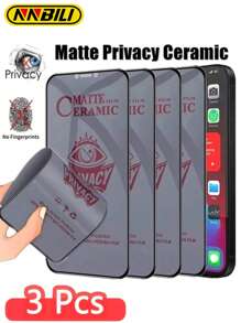 NNBILI 3Pcs Matte Ceramic Privacy Screen Protector Anti-Spy Compatible With IPhone 16 15Pro Max 14 13 12 11 X XR XS Max Light Anti-Scratch Gift For Birthday, Family, Friends Phone Screen Protector, Phone Accessories
