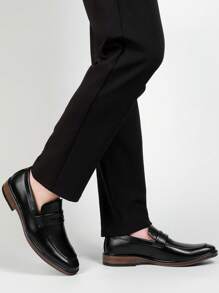 1 pereche de pantofi pentru bărbați, de bază, din piele din microfibră, de culoare uni, pentru exterior, pot fi purtați cu ținute formale