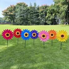 Plastic Wind Spinners Outdoor, Sunflower Decoration Windmill For Yard, Garden, Lawn