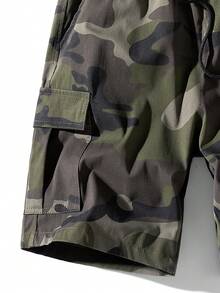 Quần short Cargo nam, quần công sở mỏng, rộng rãi, thoải mái, năm túi, phong cách đường phố - xanh quân đội - Xem 5