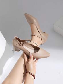 [2025] Sandalias con punta puntiaguda y cordones para mujeres, zapatos de estilo Mary Jane de moda para ir al trabajo, citas, fiestas, vacaciones, temporada de primavera, nuevos sandalias de vestir con tacón alto y cristales simples