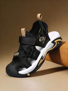 Boys' Closed Toe Summer Sandals, Kids' Lightweight Breathable Outdoor Sport Water Shoes - Black - View 4