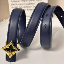 1pc Reversible Solid Color Women Waist Belt With 2 Interchangeable Gold & Silver Buckles, Suitable For Outdoor, Dating - Multicolor - View 8