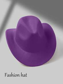 1pc Unisex Western Style Cowboy Hat - Fashionable Curled Brim, Durable Felt, Ideal Gift For Styling Occasions And Parties - A - View 17