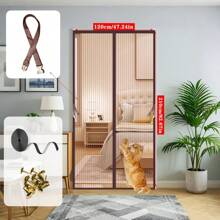 AIYYIPA Cortina de malla magnética para puerta, nuevo diseño con tiras magnéticas completas y autoadhesivas, cortina antimosquitos para sala de estar y dormitorio