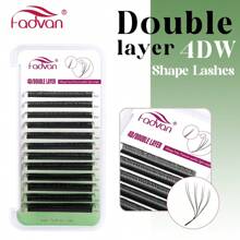 FADVAN C-Curl 3D/4D/5D Double Layer W Shape Lashs 0.07 8-15mm&Mix Premade 6D/8D/10D W Fan Lash Extensions Natural Soft Black Thickened Style Lashes Faux Mink Individual Lashes , Lash Tech Supplies,Fast Grafting