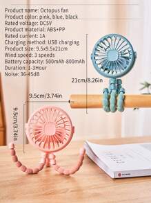 Ventilateur pliable portable multifonctions à 8 branches rechargeable par USB avec lumière LED pour voiture, flexible et sans torsion, 3 vitesses réglables, ventilateur de bureau pour voiture, camping, voyage et diffusion en direct, peut être accroché, posé ou enroulé, ventilateur de refroidissement silencieux pour l'extérieur et le bureau, ventilateur de cou, ventilateur sur pied
