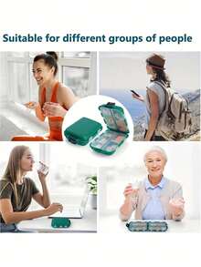 Waterproof Portable Pill Organizer Box - Moisture-Proof Travel Medication Case, Weeklong Plastic Capsule Container With Large Capacity For Various Pill Sizes, Unscented - Multicolor - View 8