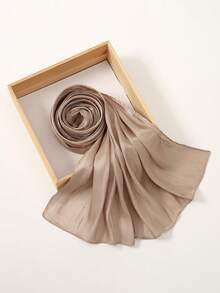 1件套阿巴雅配饰，基础款女士纯色丝绸岛屿优雅柔软头巾，光泽亮丽，风格保守，阿拉伯休闲长围巾，适合日常佩戴，柔软头巾，遮面服饰，连衣裙