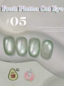 10毫升夏季流行水果沙拉猫眼凝胶指甲油，2025新款透明冰蓝、紫色、绿色玻璃珠美甲用品