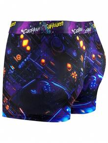 5pcs/Pack 2025 New Style Men's Short Low-Rise Trunks, Thin Quick-Dry Printed Briefs - Black - View 6