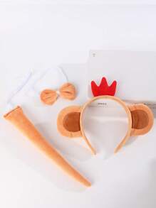 Faixa de Cabelo com Orelhas de Macaco Banana Fofa, Presilha de Cabelo em Formato de Macaco Cartoon, Lavagem Facial, Super Fofa e Engraçada, Acessório de Cabelo