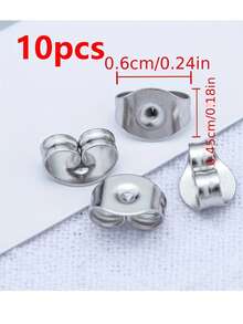 10/50/100pcs 4.5x6mm Stainless Steel Earring Plug Earring Stud Back Clasp Base Earring Universal Accessories