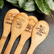 1pc/5pcs/10pcs Colheres de madeira personalizadas, colheres de madeira gravadas a laser, colheres de madeira esculpidas, receita de amor, presentes de cozinha, presentes de colher de casamento