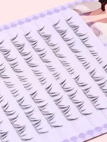 80 piezas de pestañas postizas naturales para parte inferior de los ojos, aspecto natural, adecuadas para principiantes, rizo C, color negro, tallo transparente y suave, pelaje de visón falso - C - Ver 6