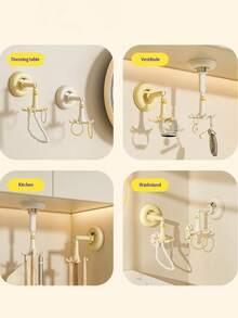 1 个吸盘挂钩，防锈 6 爪壁挂式浴室挂钩，防水，适用于厨房