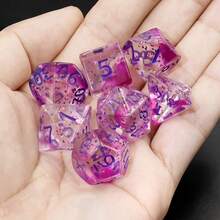 7pcs Acrylic Transparent Multifaceted Dice, Board Game Dice For Home Gatherings And Parties