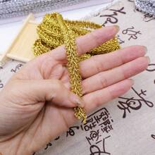 2M/5M/20M 1 cm goldene Spitzenborte gestrickt Band Schleife DIY Handwerk Bänder Stoffe Nahtband für Cosplay Kleidung Handwerk Zubehör