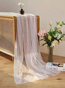 1 Piece Pearl Chiffon Decorative Table Flag Wedding Decoration Tablecloth Indoor And Outdoor Table Decoration Cloth Solid Color Beautiful Background Cloth Wedding Supplies