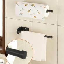 A Creative Non Perforated Kitchen Roll Paper Towel Rack, Cabinet Towel Rack, Towel Hanging Towel Rack, Storage Rack, Wrought Iron Cling Film Storage Rack, Household Wall Mounted Tissue Storage And Organization Rack, Kitchen Towel Rack, Suitable For Kitchens And Bathrooms, Can Hold Roll Paper, Cling Film And Towels, Kitchen Organizing And Storage, Kitchen Supplies - Multiple Styles To Choose From - Multicolor - View 3