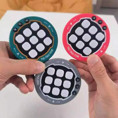 1pc Handheld Tic-Tac-Toe Game, Made Of ABS Material, 3 Game Modes, Strategy & Logic Toy, Birthday Gift For Teenagers, Portable Mini Intelligence Game