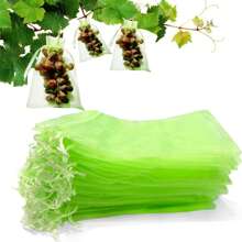 50pcs Plant Protection Bags, Plant Support Bags, Grape Protection Bags, Fruit & Vegetable Protection Bags. For Growing Protection Of Strawberries, Lychee, Citrus, Grapes, Apples, Pears, Cherries, Blackberries, And Other Fruits, Drawstring Net Bags, Anti-Bird, Anti-Insect, Anti-Animal Chewing