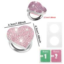 1 Stück Bling Druckstart-Knopf Abdeckung mit Strass, Herz-Druckstart-Knopf Abdeckung für Auto Dekoration, Diamant Motor-Startknopf Abdeckung Auto Innen Zubehör für Frauen & Mädchen