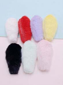 14pcs Double-sided Cute Plush Bunny Ear Diy Hair Clips, Headbands, Hair Accessories
