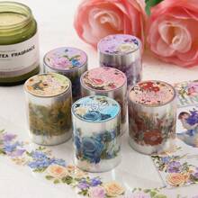 1 Stück dekorative Blumen Washi Tape, Bürobedarf, wasserfeste PET-Tape für Scrapbooking und Rückkehr zur Schule zum Basteln für den Grenzüberschreitenden Handel