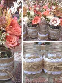 1pc 200cm/2.19yd DIY Linen Ribbon, Linen Gift Wrapping Paper For Wedding Party Decor, Suitable For Home, Wedding, Party, Handmade, Birthday And Holiday Decoration, Clothing Accessories Handmade Lace Linen Roll - Multicolor - View 4