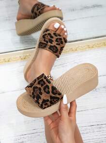 1 Paar Leoprint-Personalisierte Dicksohlen-Pantoffeln, geeignet für Frühling, Sommer und Herbst Lässig Bekleidung