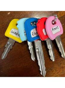 18 peças de etiquetas de chaves de cores sortidas, identificadores de chave expansíveis de 1,1 pol./2,8 cm, servem na maioria das chaves, capas de chave de toque suave com etiquetas de identificação, chaves de porta fáceis de reconhecer - modernas, fáceis de instalar, inclui etiquetas em branco e pré-impressas, acessórios de organização de escritório doméstico unissex, acessórios de carro, bolsa, pingente, escola, fofo, gótico, Y2K