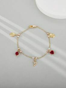 1 Peça Pulseira de Contas de Rosa em Estilo Boêmio de Férias - Pulseira Charmosa e da Moda, Presente de Joias Diárias para Mulheres, Joias de Verão para Mãe, Esposa, Amante, Melhor Amiga
