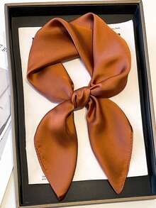 1pc 27.6" X 27.6" Women's Faux Silk Scarf, Solid Color Square Neckerchief, Bag Decor, Beach Wrap, Shawl For Sun Protection For Dress - A - View 18