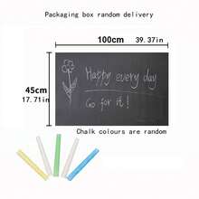 1 件自粘软白板墙贴，配 1 支随机颜色白板笔 / 1 件黑板贴，配 5 支随机颜色粉笔 / 1 件绿板贴，配 5 支随机颜色粉笔，可悬挂白板纸小白板，适用于办公室和家庭使用，教育书写板，学校用品，返校