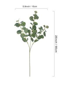 1/3pcs Artificial Leaves, Real Touch Leaf Artificial Eucalyptus Stems, Tall 26" Long Silver Dollar Eucalyptus Stems Greenery Stems Eucalyptus Leaf Spray In Green Silk Plastic Plants Floral Artificial Plants For Home Party Wedding Decoration, Home Fireplace Bathroom Office Party Decor Gifts Birthday Graduation
