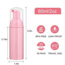 1/3/8/12 Stücke 60ml Schaumspender Flasche Wimpernshampoo Flaschen, Reise-Schaumspender Flasche, leere rosa Kunststoff nachfüllbare Mini-Seifenspender für Handdesinfektionsmittel, schwarz-weiße Flasche