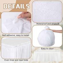 Juego de mantel y falda de mesa, falda de mesa desechable de 29 in x 14 ft y mantel de plástico de 54 x 108 in para mesas rectangulares, bodas, fiestas de bufé, fiestas de cumpleaños, decoraciones de baby shower, Navidad, San Valentín, Pascua (Blanco, Negro, Rosa, Azul)