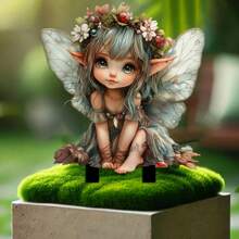 1 pieza/2 piezas, Estaca de jardín de hadas de mariposa de acrílico, perfecta para patios y jardines, decoración de bonsái, decoración navideña, regalo para amigos, 2D