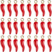 [Quantità] Pezzi Vividi Pendenti Multicolore 3D a Forma di Peperoncino Rosso, Adatti per Realizzare Orecchini, Collane, Bracciali e Portachiavi - Accessori per la Realizzazione di Gioielli in Stile Piccante