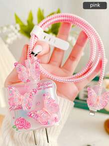 5pcs Butterfly Wave Data Cable Protector Compatible With Apple 18W/20W Charger, Fits 16/15/14 And Other Phones Charger Protector