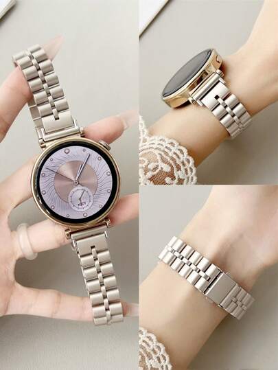 1 peça 18mm/20mm/22mm Sumsung Galaxy Watch Band, Pulseira de Aço Inoxidável com Barras de Mola de Liberação Rápida Compatível com Samsung Galaxy Watch Series 6/5/4 40mm/44mm, Active 2 40mm/44mm, Watch 4 Classic 42mm/46mm e Galaxy Watch 3 41mm, Pulseira de Substituição de Aço Inoxidável para Mulheres Incluindo Ferramenta de Desmontagem Gratuita, Pulseira de Relógio Sumsung Galaxy