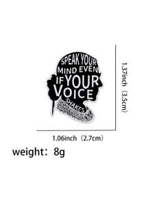 1PC Fale o que pensa mesmo que sua voz trema Pins de esmalte Ruth Bader Pin de lapela Camisa Bolsa Emblema Joias