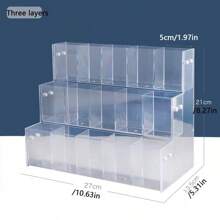 1 pièce Porte-stylo rectangulaire transparent, organisateur de bureau, support d'exposition pour articles de papeterie, rangement de bureau, retour à l'école, fournitures scolaires, étui à crayons, trousse à crayons, sac d'école
