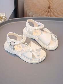 1 Pair Girls' Soft Sole Anti-Slip Fashionable Casual Wear Princess Style Hook And Loop Outdoor Summer Sandals - Beige - View 9