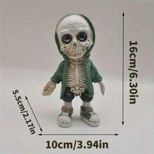 1pc Halloween Gothic Skeleton Dwarf Statue Figurine Resin Ornaments, Holiday Decorations And Gifts For Home Indoor Garden Yard Outdoor Decoration