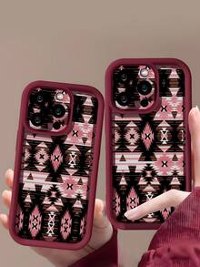 1 件西方图案哑光压花柔软 TPU 防震防水保护手机壳适用于 iPhone - 彩色 - 查看 5