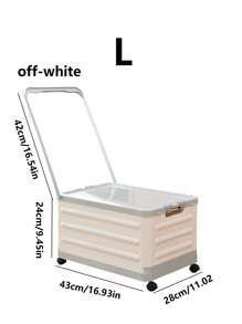 1pc Foldable Book Box With Wheels, Storage Box For Student Classrooms, Trolley Organizer Box For Dormitories, Book And Miscellaneous Storage Box