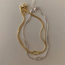 1 pieza De pulsera simple y elegante de nudo de acero inoxidable para parejas con baño de oro para una duración prolongada del color - Dorado - Ver 10